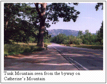 Text Box:  
Tunk Mountain seen from the byway on Catherines Mountain
